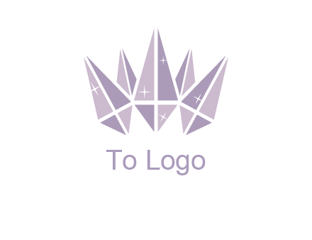 crown made of diamonds with shines logo
