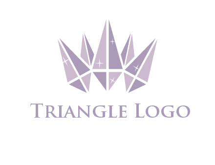 crown made of diamonds with shines logo