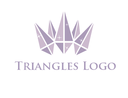 crown made of diamonds with shines logo