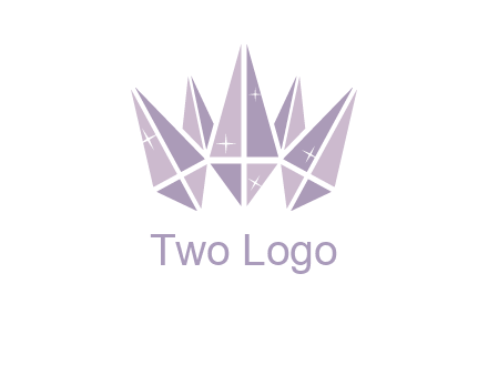 crown made of diamonds with shines logo