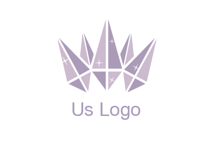 crown made of diamonds with shines logo