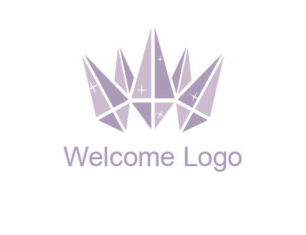 crown made of diamonds with shines logo