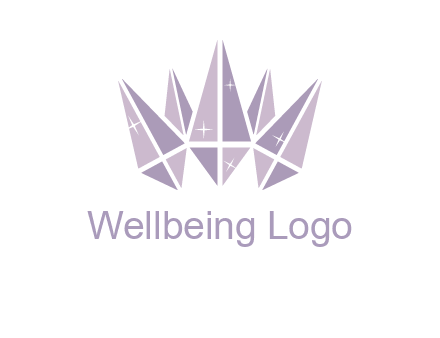 crown made of diamonds with shines logo