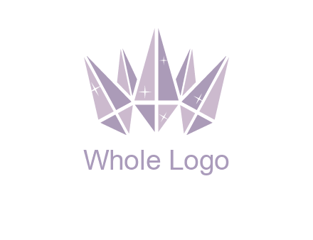 crown made of diamonds with shines logo