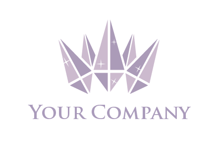 crown made of diamonds with shines logo