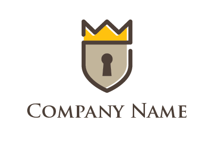 shield made of lock and crown logo