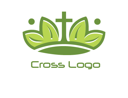 cross between abstract leaves graphic