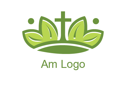 cross between abstract leaves graphic