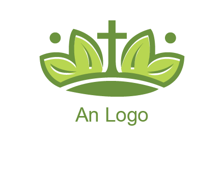 cross between abstract leaves graphic