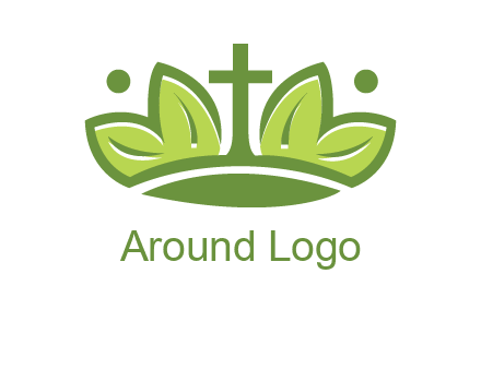 cross between abstract leaves graphic