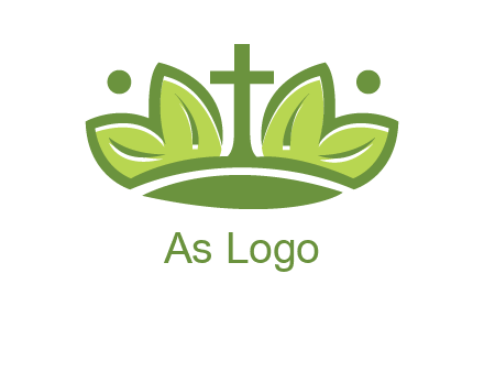 cross between abstract leaves graphic