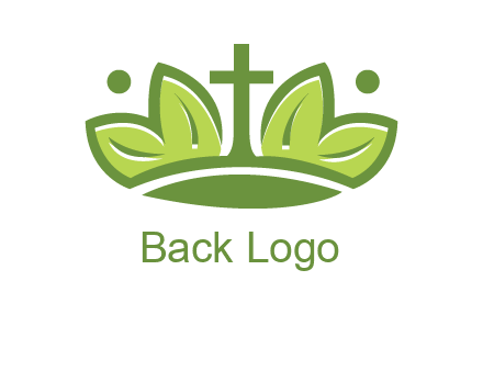 cross between abstract leaves graphic