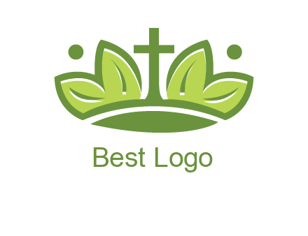 cross between abstract leaves graphic