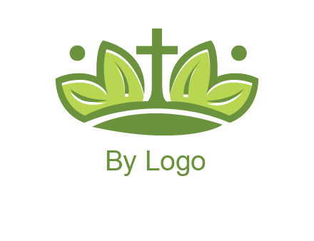 cross between abstract leaves graphic