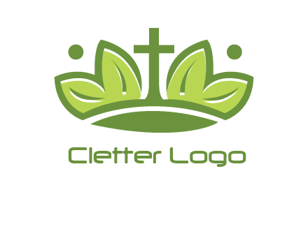 cross between abstract leaves graphic