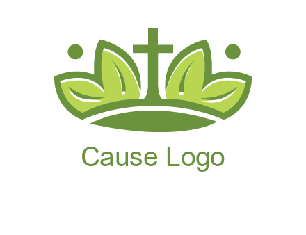 cross between abstract leaves graphic