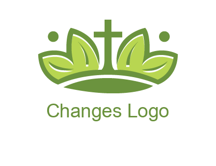 cross between abstract leaves graphic