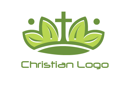 cross between abstract leaves graphic