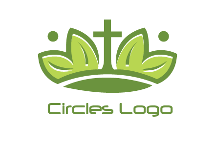 cross between abstract leaves graphic