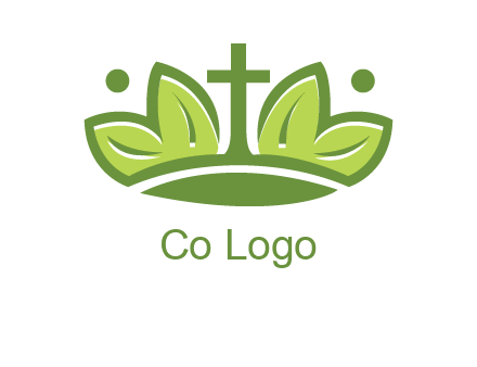 cross between abstract leaves graphic