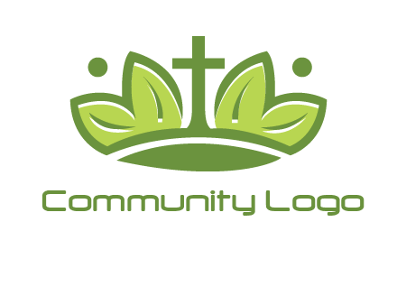 cross between abstract leaves graphic