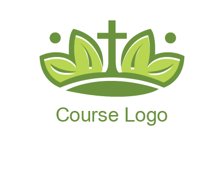 cross between abstract leaves graphic