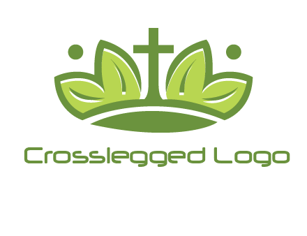 cross between abstract leaves graphic