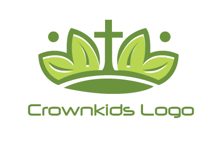 cross between abstract leaves graphic