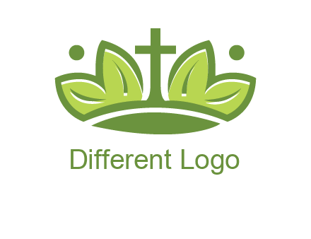 cross between abstract leaves graphic