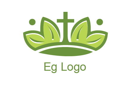 cross between abstract leaves graphic