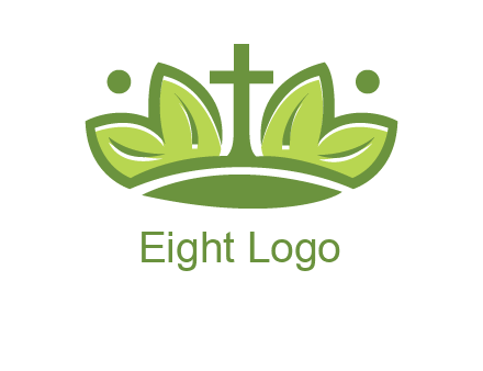 cross between abstract leaves graphic