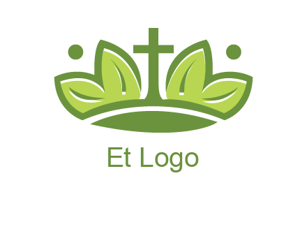 cross between abstract leaves graphic