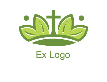 cross between abstract leaves graphic