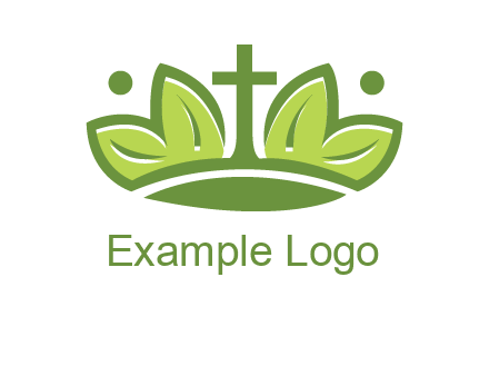 cross between abstract leaves graphic