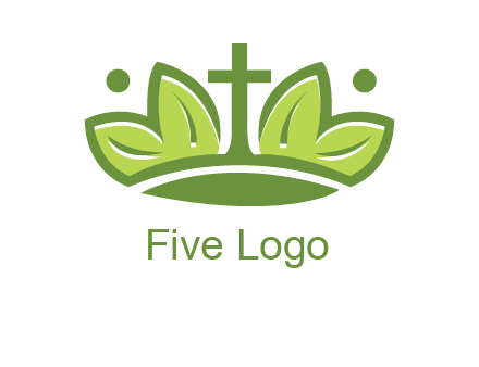 cross between abstract leaves graphic
