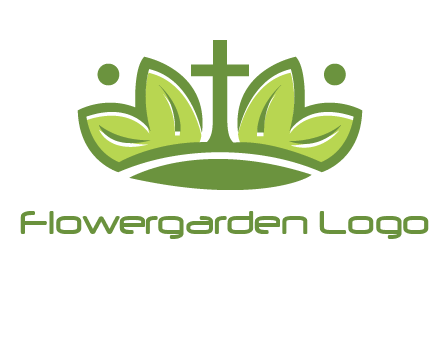 cross between abstract leaves graphic