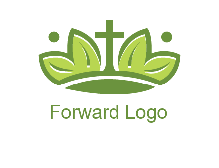 cross between abstract leaves graphic