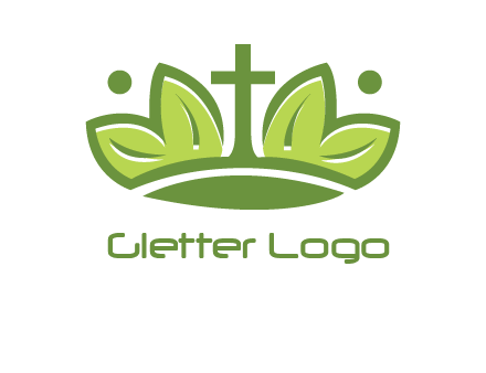 cross between abstract leaves graphic