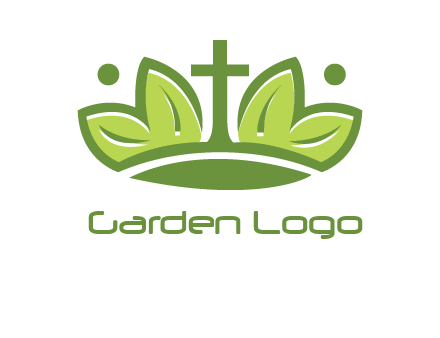 cross between abstract leaves graphic