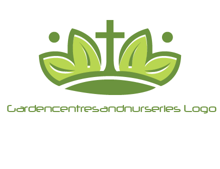 cross between abstract leaves graphic