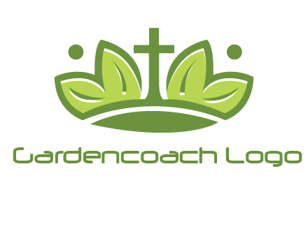 cross between abstract leaves graphic