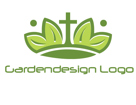 cross between abstract leaves graphic
