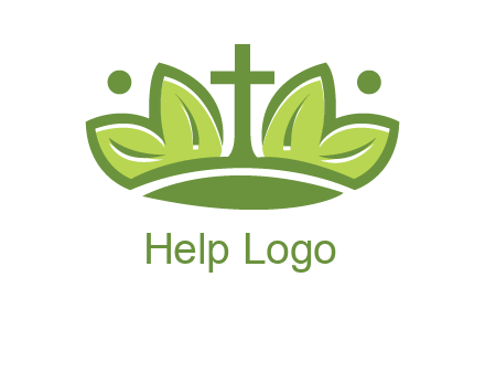 cross between abstract leaves graphic