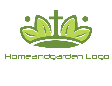 cross between abstract leaves graphic