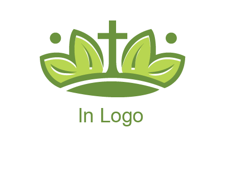 cross between abstract leaves graphic