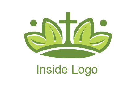 cross between abstract leaves graphic