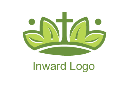 cross between abstract leaves graphic