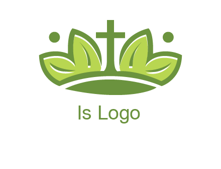 cross between abstract leaves graphic