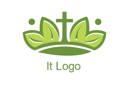 cross between abstract leaves graphic
