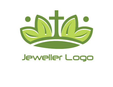 cross between abstract leaves graphic